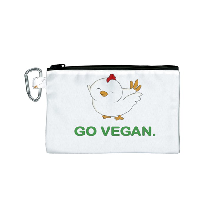 Go Vegan - Cute Chick  Canvas Cosmetic Bag (Small)