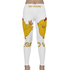 Go Vegan - Cute Chick  Classic Yoga Leggings by Valentinaart