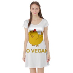 Go Vegan - Cute Chick  Short Sleeve Skater Dress by Valentinaart