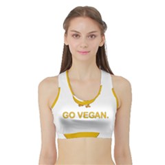 Go Vegan - Cute Chick  Sports Bra With Border by Valentinaart