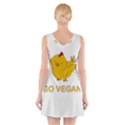 Go Vegan - Cute Chick  V-Neck Sleeveless Skater Dress View2