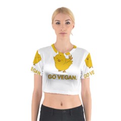 Go Vegan - Cute Chick  Cotton Crop Top by Valentinaart