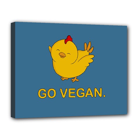 Go Vegan - Cute Chick  Canvas 14  X 11  by Valentinaart