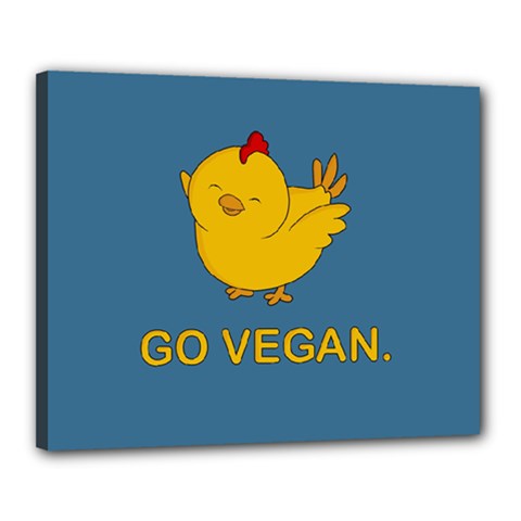 Go Vegan - Cute Chick  Canvas 20  X 16  by Valentinaart