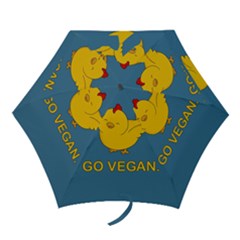 Go Vegan - Cute Chick  Mini Folding Umbrellas by Valentinaart