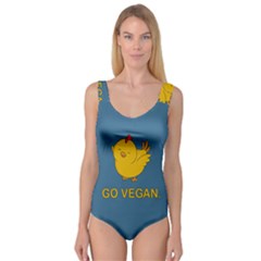 Go Vegan - Cute Chick  Princess Tank Leotard  by Valentinaart