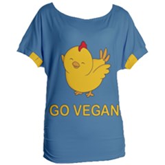 Go Vegan - Cute Chick  Women s Oversized Tee