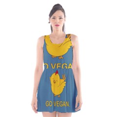 Go Vegan - Cute Chick  Scoop Neck Skater Dress by Valentinaart