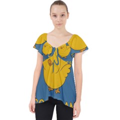 Go Vegan - Cute Chick  Lace Front Dolly Top