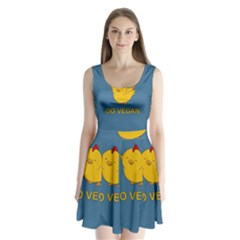 Go Vegan - Cute Chick  Split Back Mini Dress  by Valentinaart