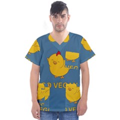 Go Vegan - Cute Chick  Men s V-neck Scrub Top