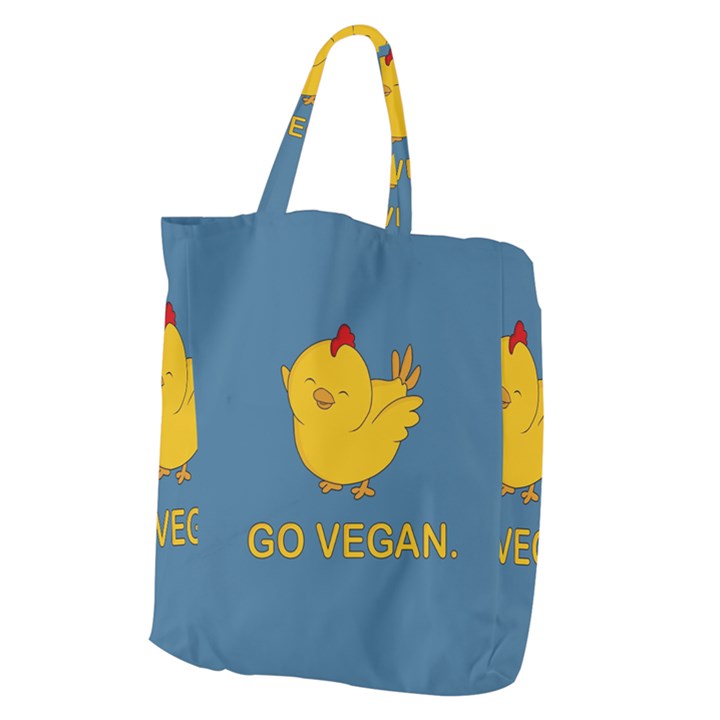 Go Vegan - Cute Chick  Giant Grocery Zipper Tote