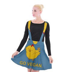 Go Vegan - Cute Chick  Suspender Skater Skirt by Valentinaart