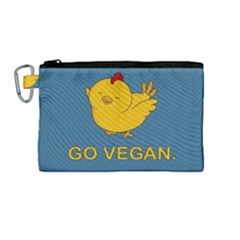 Go Vegan - Cute Chick  Canvas Cosmetic Bag (medium)