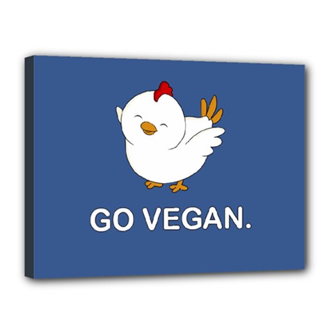 Go Vegan - Cute Chick  Canvas 16  X 12  by Valentinaart