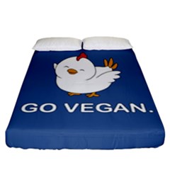 Go Vegan - Cute Chick  Fitted Sheet (california King Size) by Valentinaart