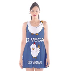 Go Vegan - Cute Chick  Scoop Neck Skater Dress by Valentinaart