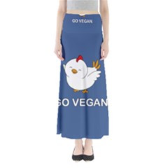 Go Vegan - Cute Chick  Full Length Maxi Skirt by Valentinaart