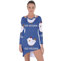 Go Vegan - Cute Chick  Asymmetric Cut-out Shift Dress by Valentinaart