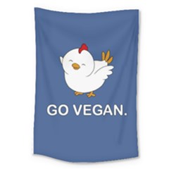 Go Vegan - Cute Chick  Large Tapestry by Valentinaart