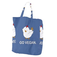 Go Vegan - Cute Chick  Giant Grocery Zipper Tote by Valentinaart