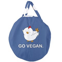 Go Vegan - Cute Chick  Giant Round Zipper Tote