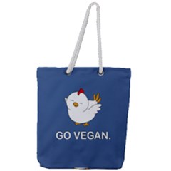 Go Vegan - Cute Chick  Full Print Rope Handle Tote (large)