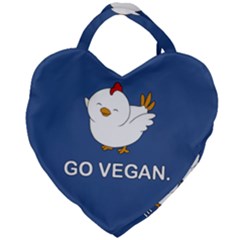 Go Vegan - Cute Chick  Giant Heart Shaped Tote by Valentinaart