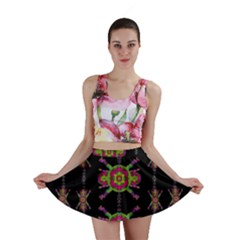 Paradise Flowers In A Decorative Jungle Mini Skirt by pepitasart