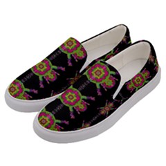 Paradise Flowers In A Decorative Jungle Men s Canvas Slip Ons by pepitasart