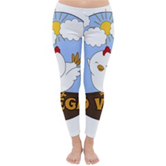 Go Vegan - Cute Chick  Classic Winter Leggings by Valentinaart