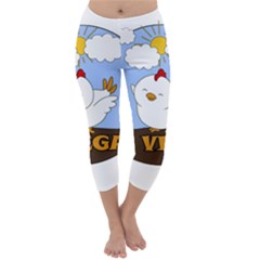 Go Vegan - Cute Chick  Capri Winter Leggings  by Valentinaart