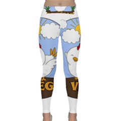 Go Vegan - Cute Chick  Classic Yoga Leggings by Valentinaart