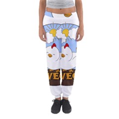 Go Vegan - Cute Chick  Women s Jogger Sweatpants by Valentinaart