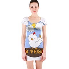 Go Vegan - Cute Chick  Short Sleeve Bodycon Dress by Valentinaart