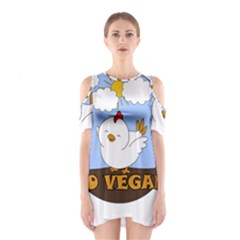 Go Vegan - Cute Chick  Shoulder Cutout One Piece by Valentinaart