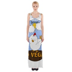 Go Vegan - Cute Chick  Maxi Thigh Split Dress by Valentinaart