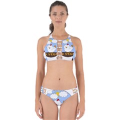 Go Vegan - Cute Chick  Perfectly Cut Out Bikini Set by Valentinaart