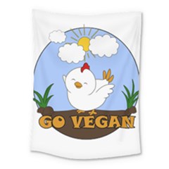 Go Vegan - Cute Chick  Medium Tapestry by Valentinaart