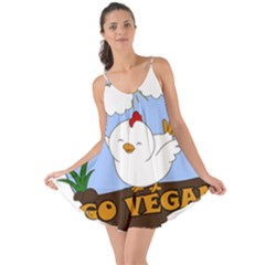 Go Vegan - Cute Chick  Love The Sun Cover Up by Valentinaart