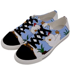 Go Vegan - Cute Chick  Men s Low Top Canvas Sneakers by Valentinaart