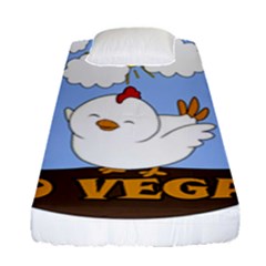 Go Vegan - Cute Chick  Fitted Sheet (single Size) by Valentinaart