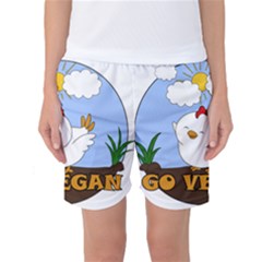 Go Vegan - Cute Chick  Women s Basketball Shorts by Valentinaart