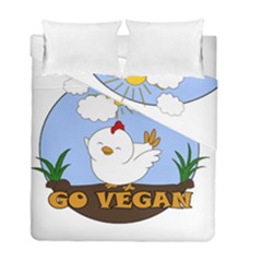 Go Vegan - Cute Chick  Duvet Cover Double Side (full/ Double Size) by Valentinaart