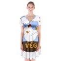 Go Vegan - Cute Chick  Short Sleeve V-neck Flare Dress View1