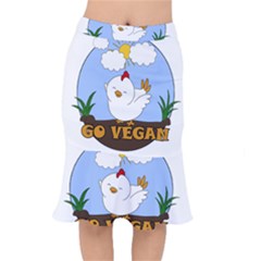 Go Vegan - Cute Chick  Mermaid Skirt by Valentinaart