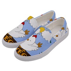 Go Vegan - Cute Chick  Men s Canvas Slip Ons by Valentinaart