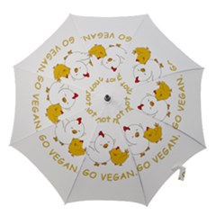 Go Vegan - Cute Chick  Hook Handle Umbrellas (large) by Valentinaart