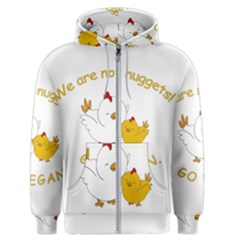 Go Vegan - Cute Chick  Men s Zipper Hoodie by Valentinaart