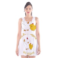 Go Vegan - Cute Chick  Scoop Neck Skater Dress by Valentinaart